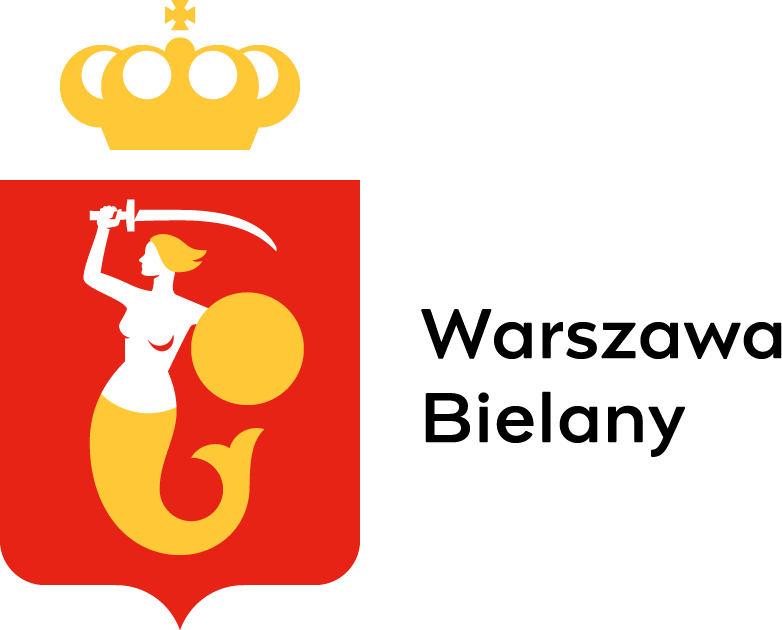Logo Bielan syrenka na czerwonej tarczy